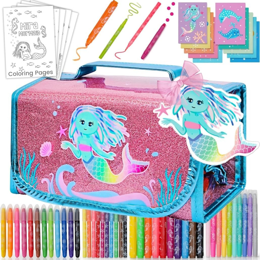 Amitié Lane Scented Markers With Mermaid Pencil Case - 6 - 9YRS - liquidation.store