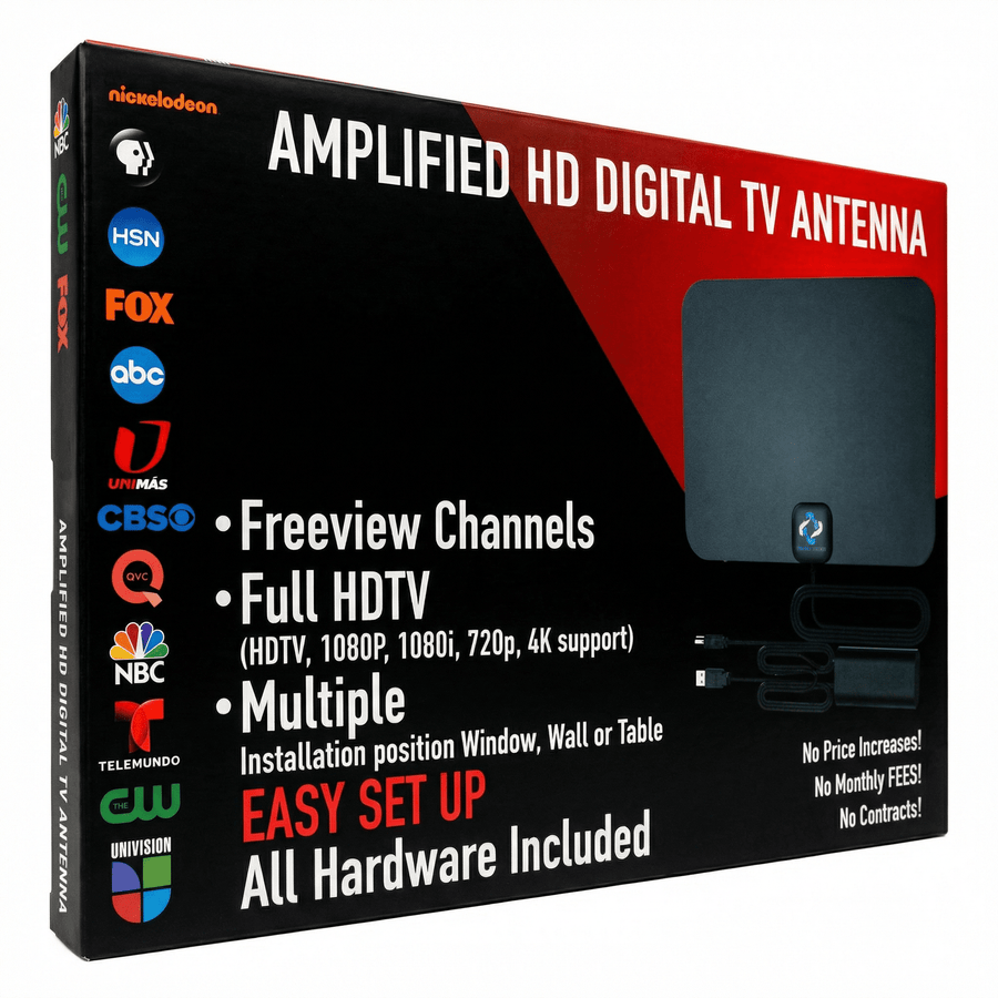 Amplified HD Digital TV Antenna - Full HDTV Range - liquidation.store
