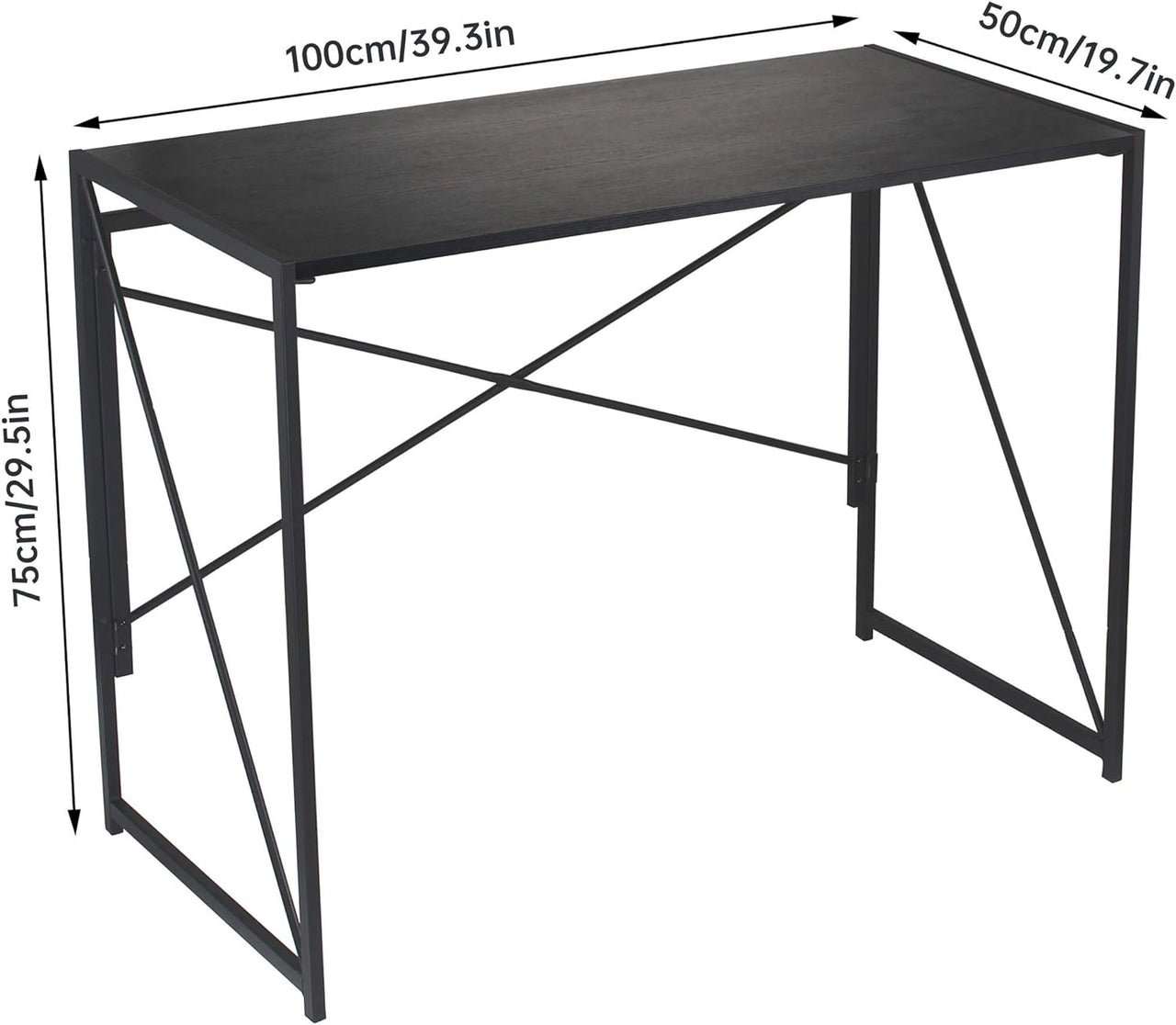 ANJI DEPOT Folding Table/ Desk (Black) - liquidation.store