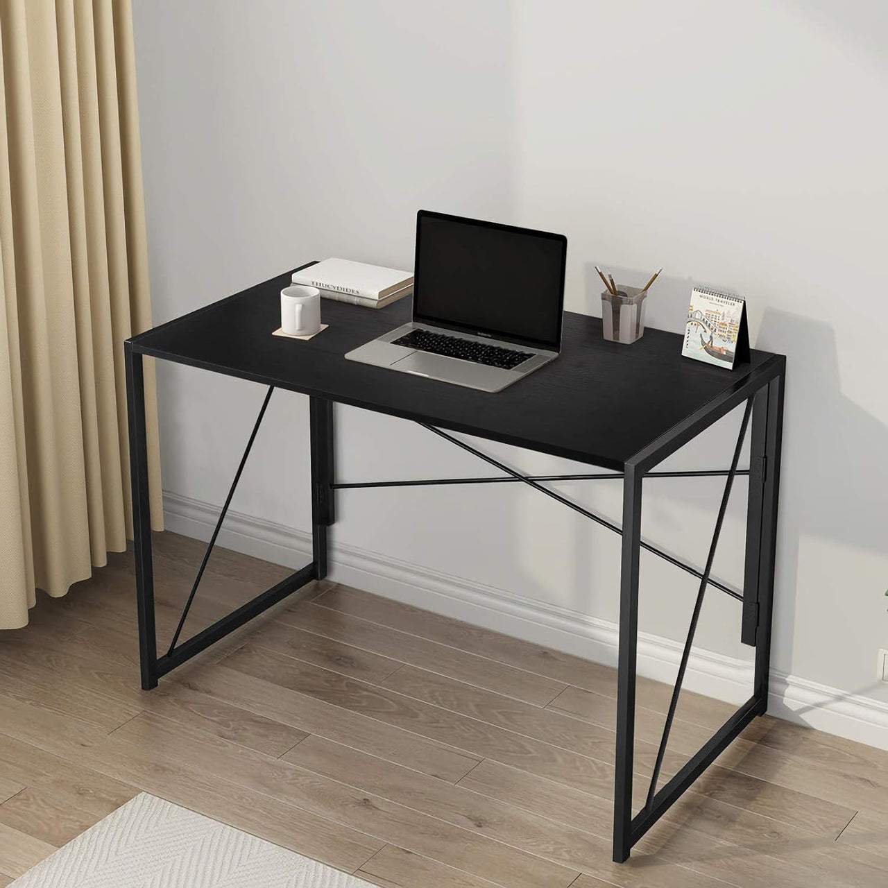 ANJI DEPOT Folding Table/ Desk (Black) - liquidation.store