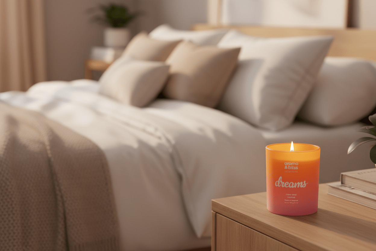 Aroma & Bliss Candle - Dreams (Rose & Vanilla) 198g - liquidation.store