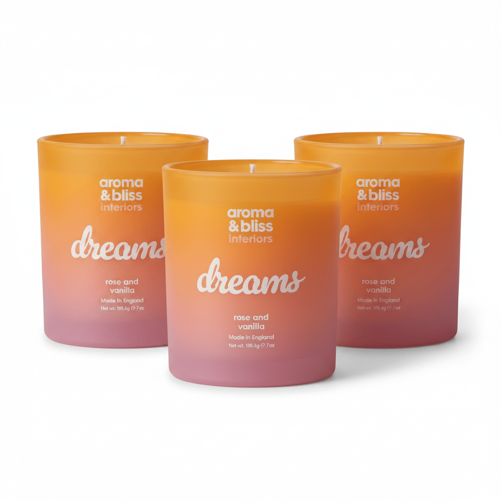 Aroma & Bliss Candle - Dreams (Rose & Vanilla) 198g x3 - liquidation.store