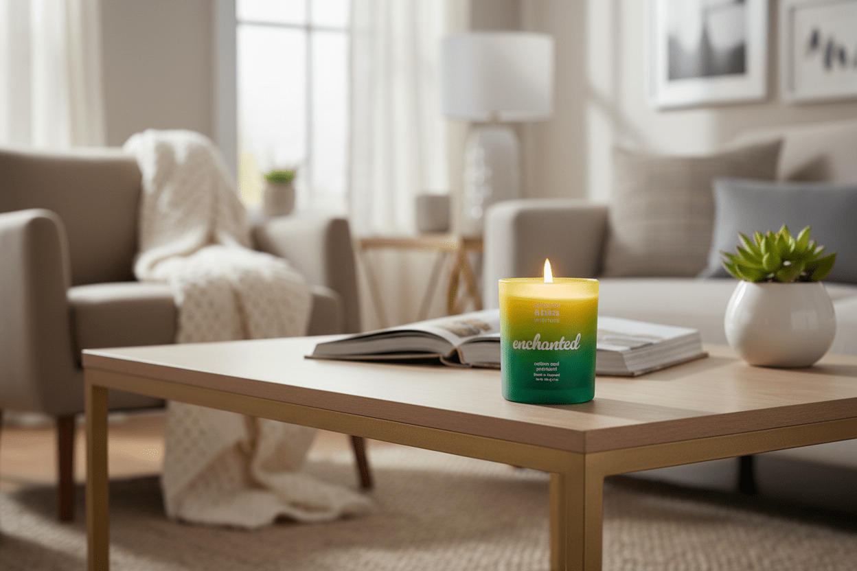 Aroma & Bliss Enchanted Candle - Saffron & Patchouli 198g - liquidation.store