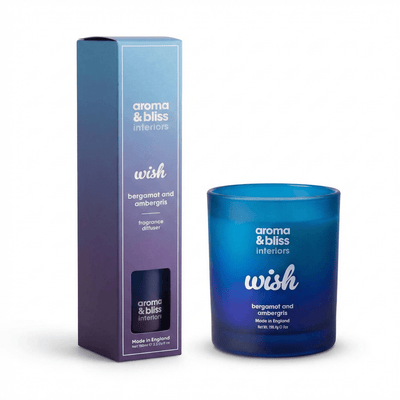 Aroma & Bliss Wish Candle & Diffuser Duo – Bergamot & Ambergris - liquidation.store