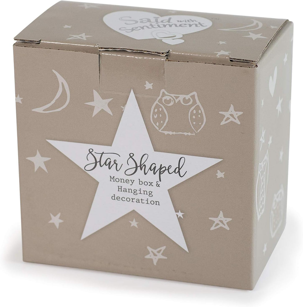 Arora Ceramic Star Money Box Gift Set - Off White - liquidation.store