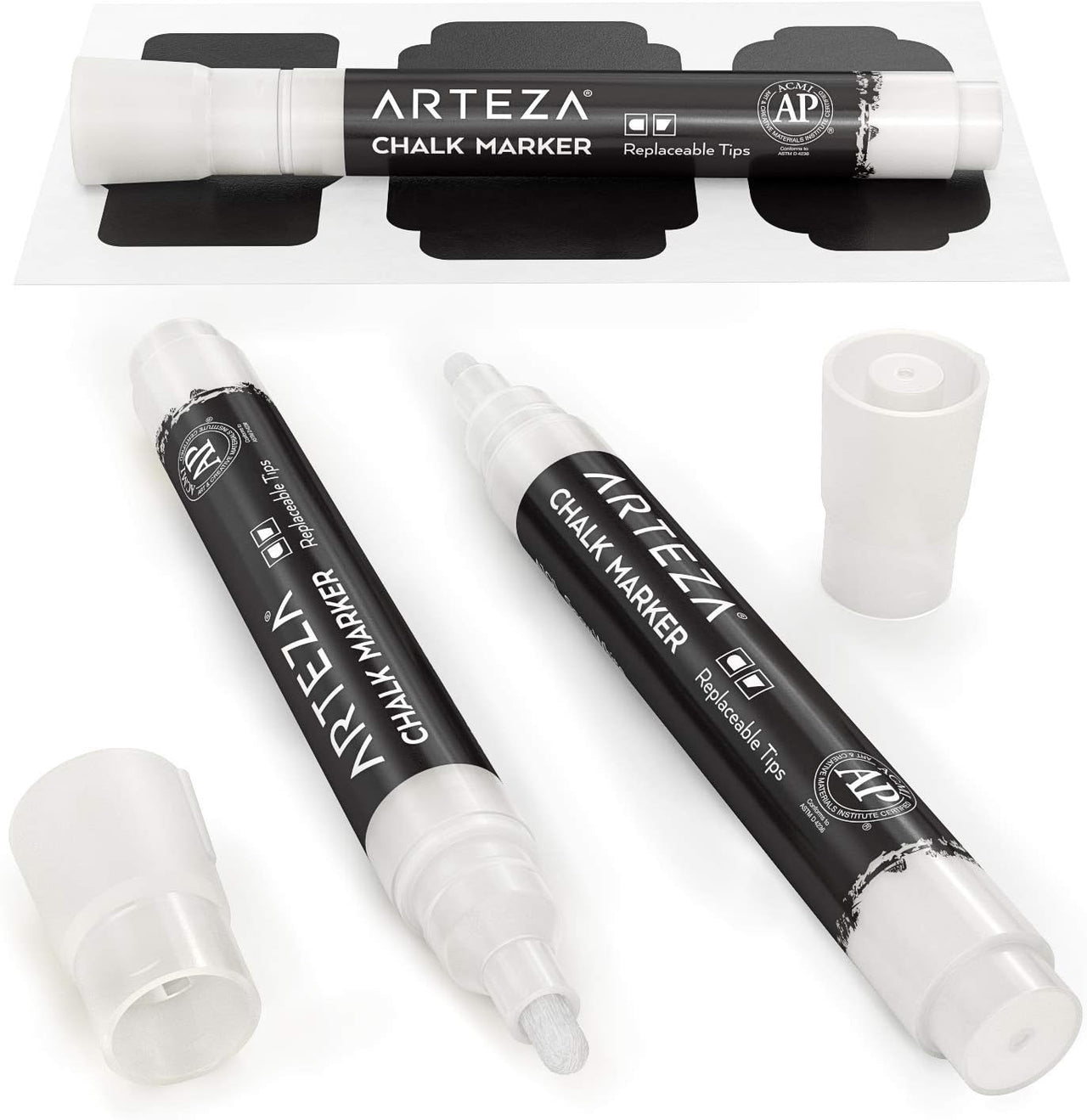 Arteza 150 Chalkboard Labels for Jars, Spice Jar Labels with 3 White Chalk Pens - liquidation.store