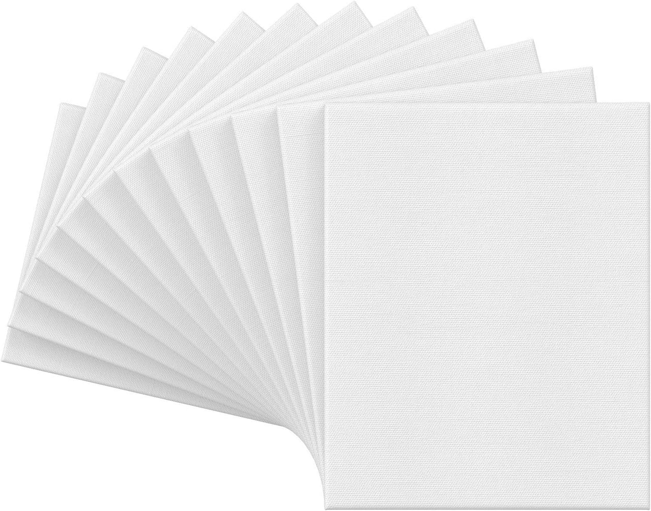 ARTEZA 20x25 cm Premium Stretched Canvas - Pack of 12 - liquidation.store