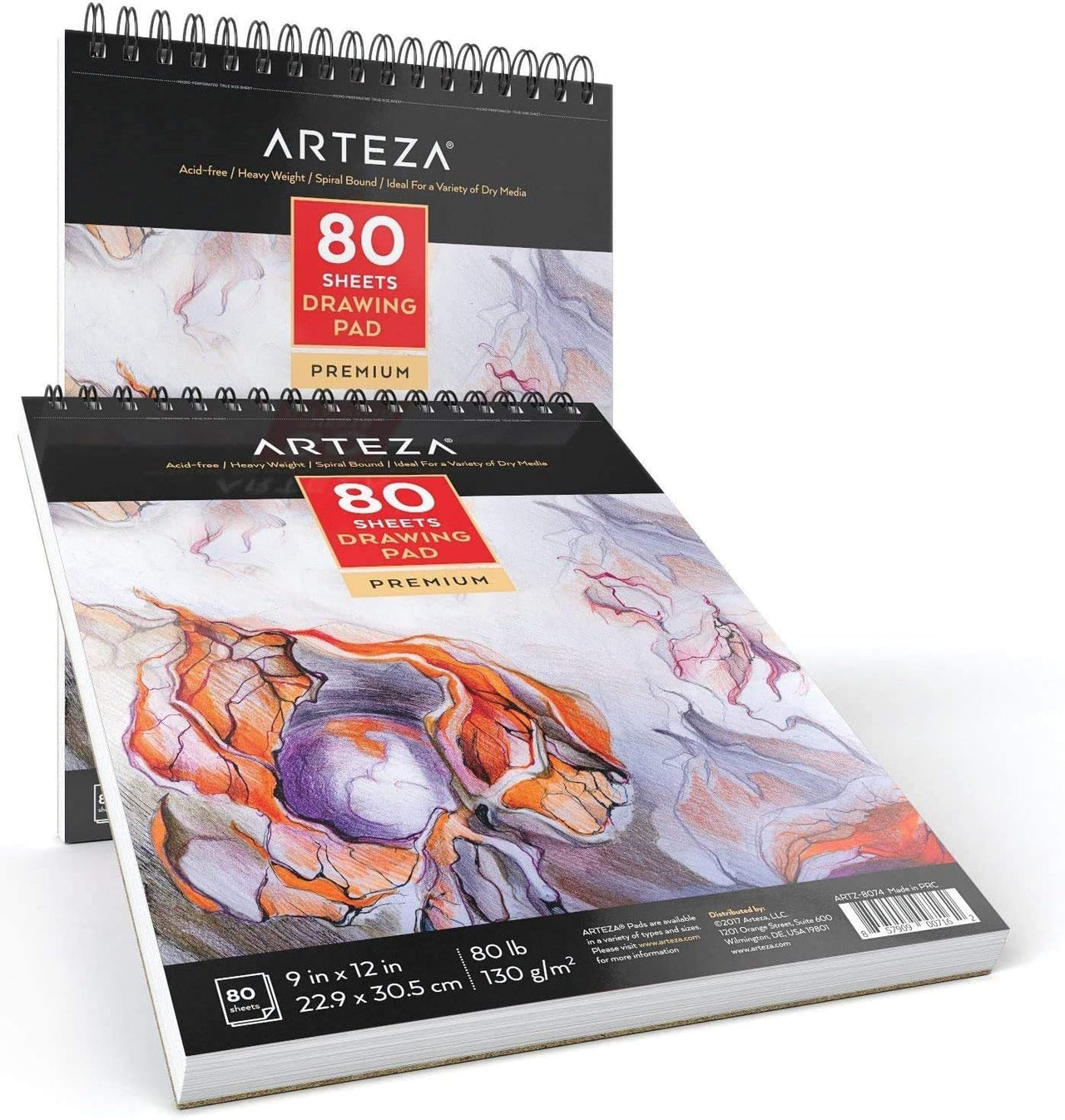 Arteza 22.9 x 30.5cm Drawing Pad - 2 Pack - liquidation.store