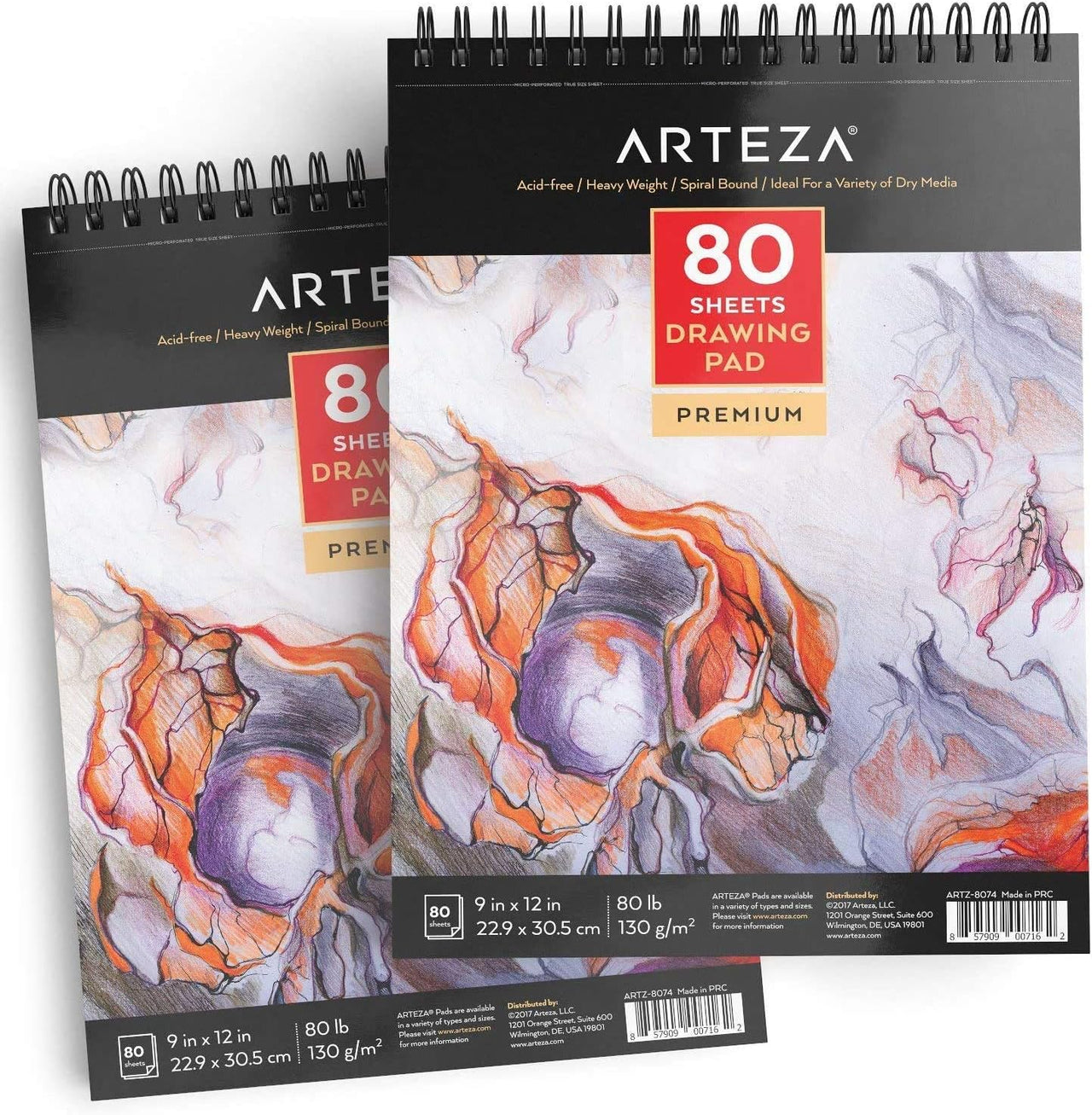 Arteza 22.9 x 30.5cm Drawing Pad - 2 Pack - liquidation.store