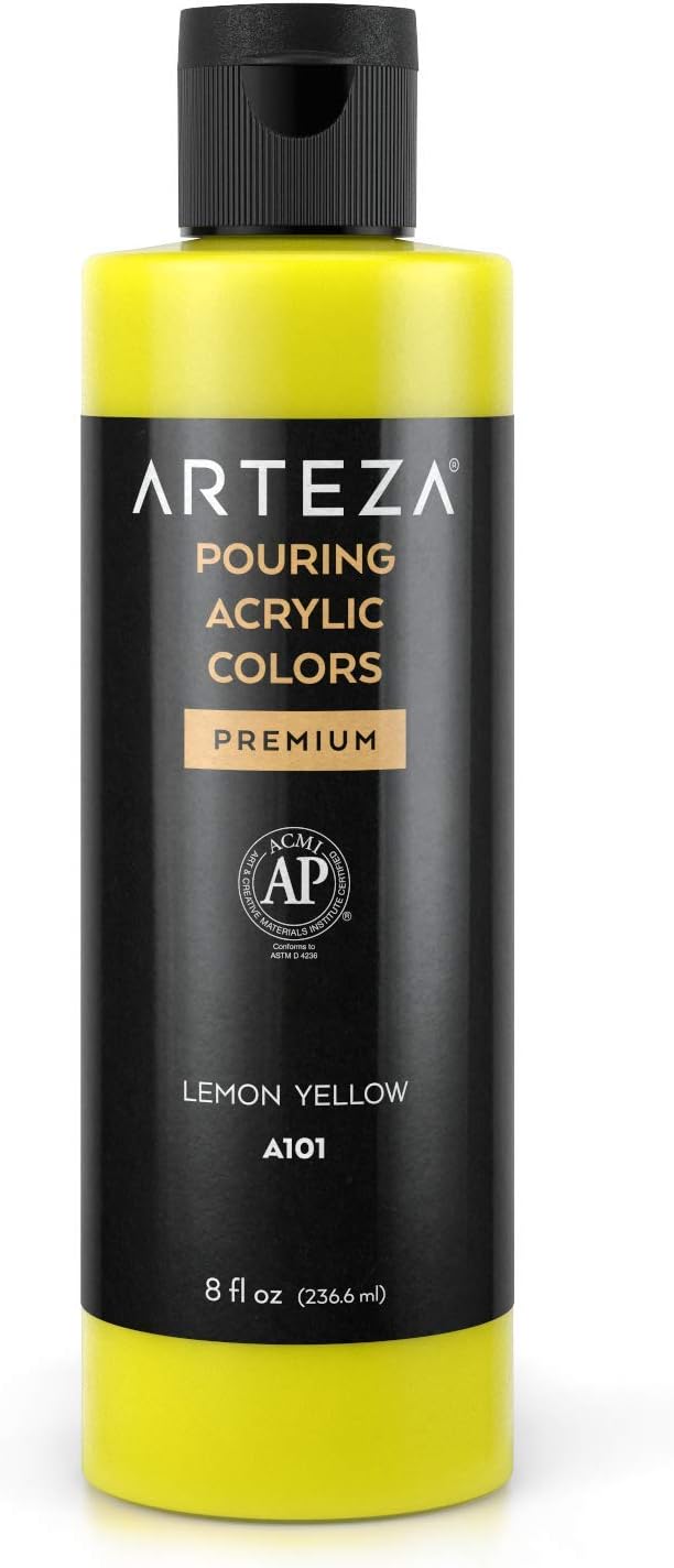 ARTEZA Acrylic Pouring Paint 236ml A101 Lemon Yellow - liquidation.store