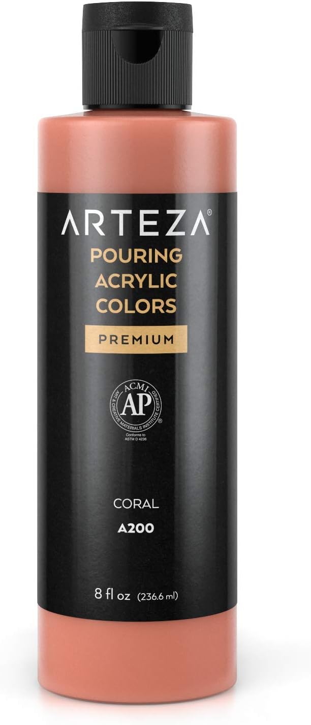 Arteza Acrylic Pouring Paint - Coral (236ml) - liquidation.store