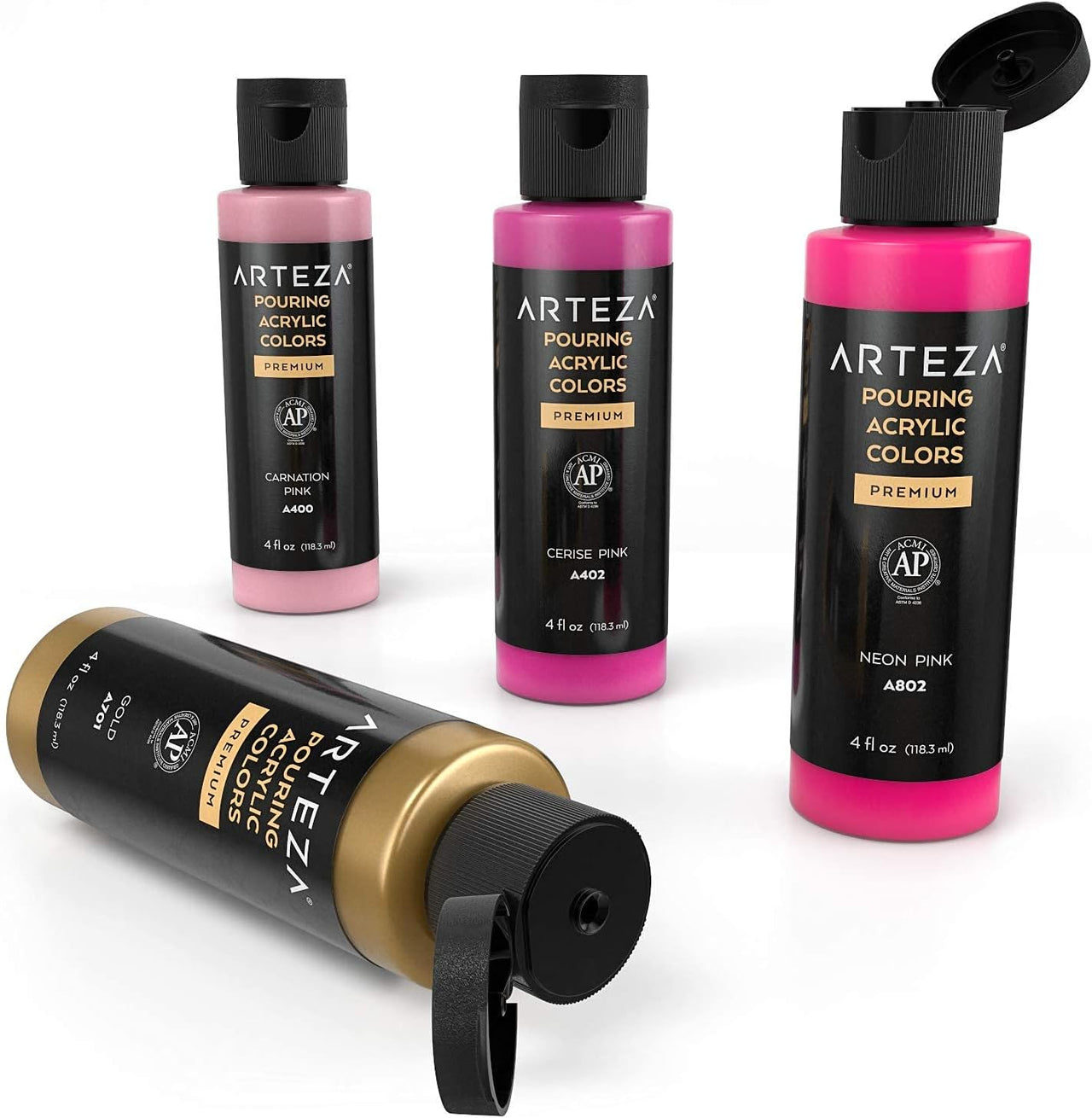 ARTEZA Acrylic Pouring Paint Set - 118ml Bottles - Set of 4 Blush Tones - liquidation.store