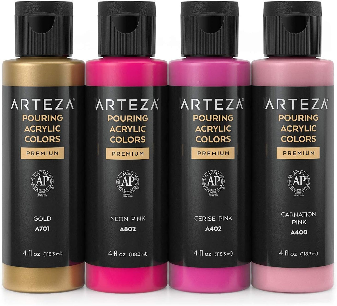 ARTEZA Acrylic Pouring Paint Set - 118ml Bottles - Set of 4 Blush Tones - liquidation.store