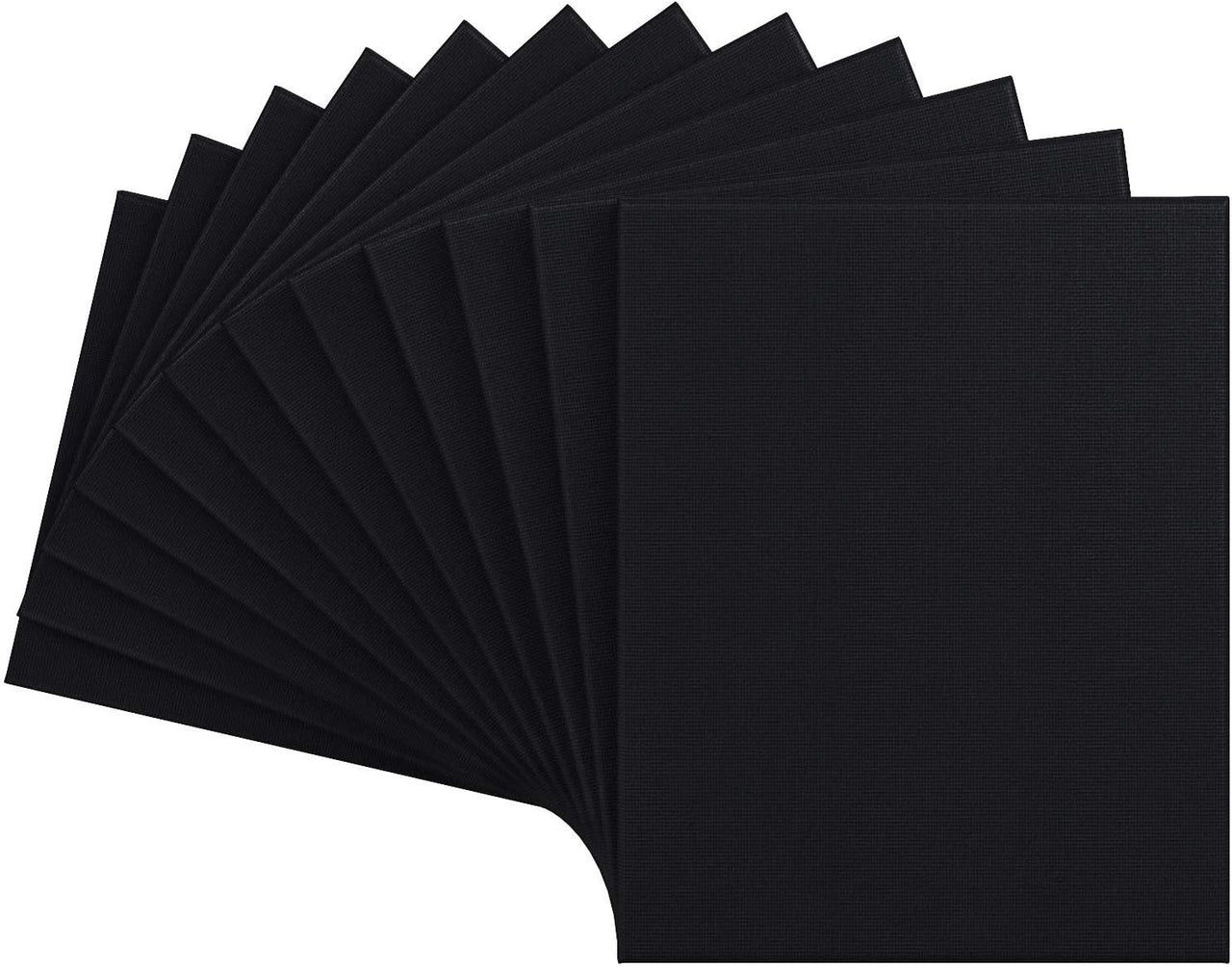 Arteza Black Stretched Canvas - 20x25cm (Pack of 12) - liquidation.store