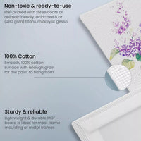 Thumbnail for ARTEZA Blank Canvas for Painting - 11x14inch (27.9 cm x 35.6) - 7 Pack Pre - Primed - liquidation.store