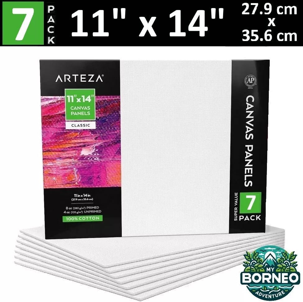 ARTEZA Blank Canvas for Painting - 11x14inch (27.9 cm x 35.6) - 7 Pack Pre - Primed - liquidation.store
