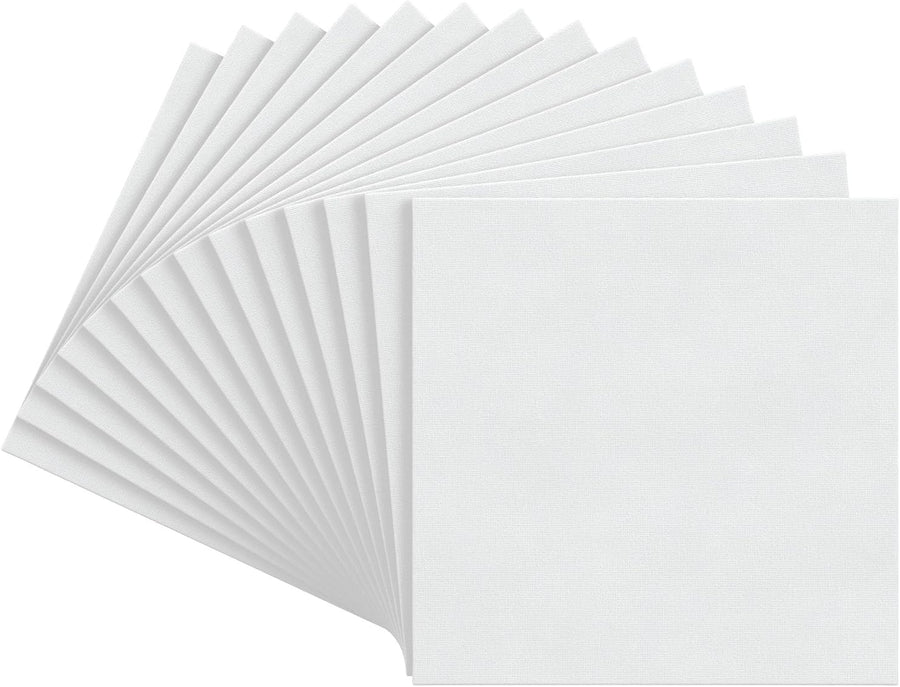Arteza Blank Square Canvas Panels Boards 8"x8" (20x20cm) - 14 Pack - liquidation.store