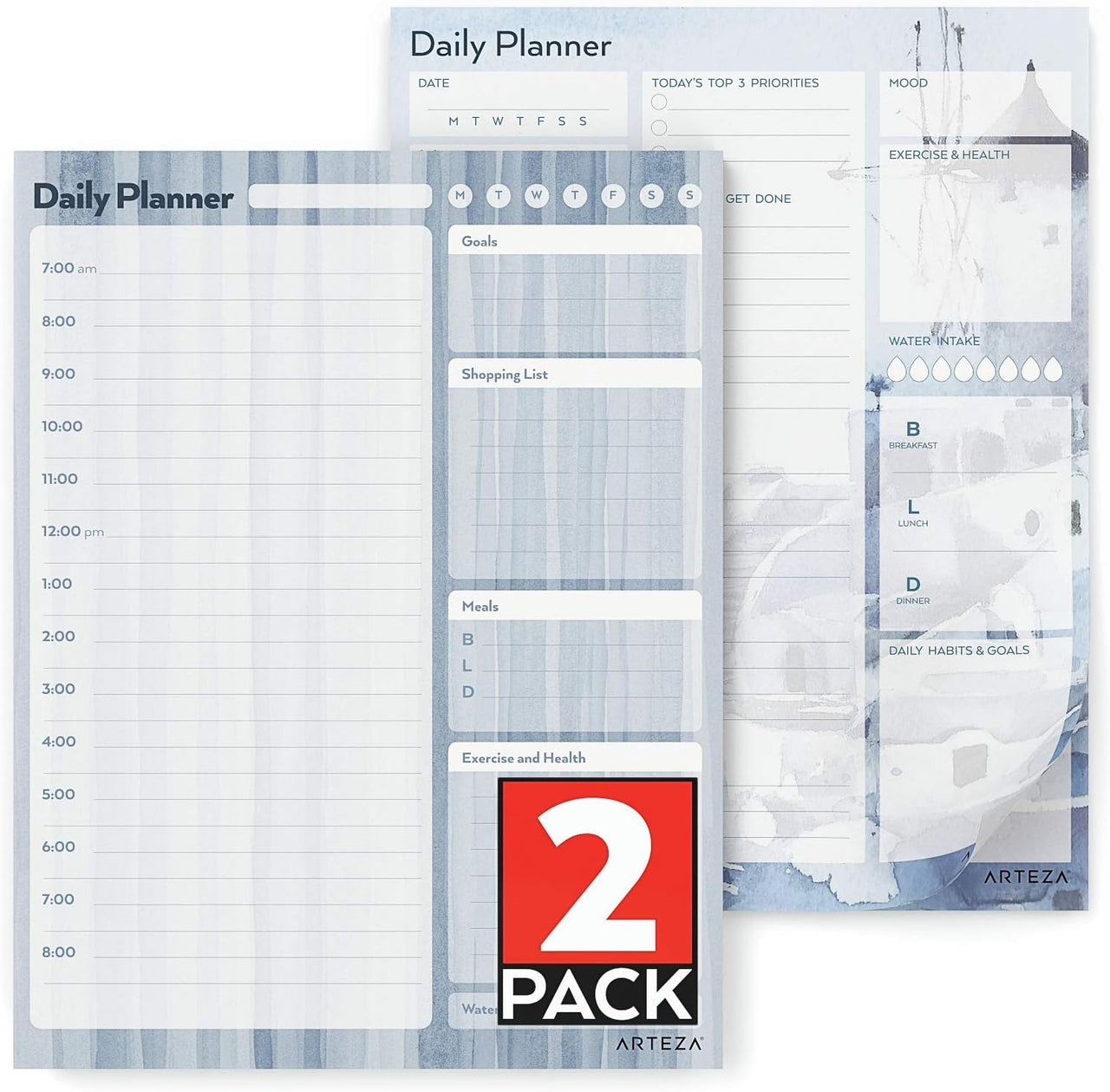 Arteza Daily Planner Pad 80 Sheets - 2 Pack - liquidation.store