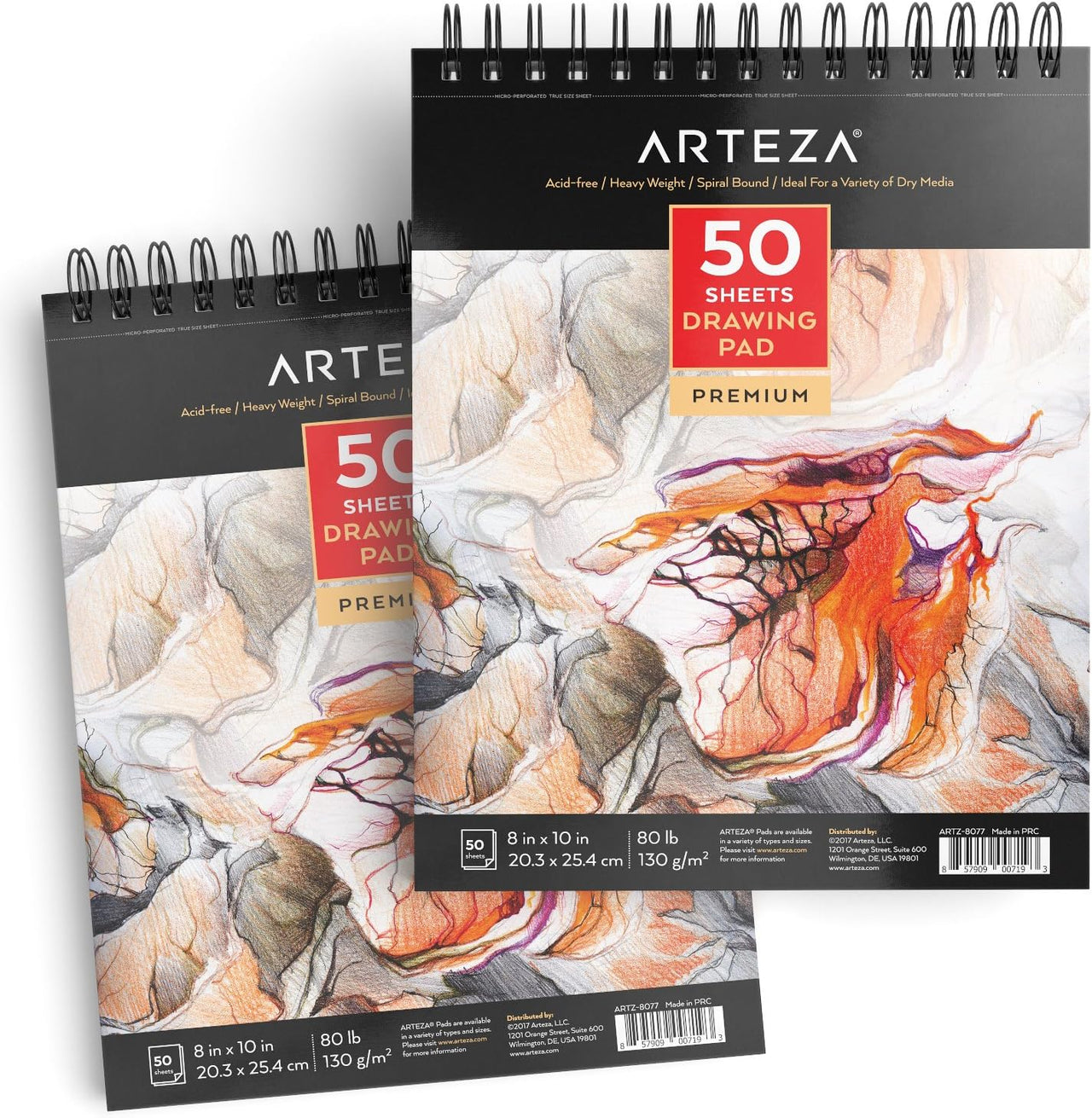 Arteza Drawing Pad 20.3x25.4 cm - Pack of 2 - liquidation.store