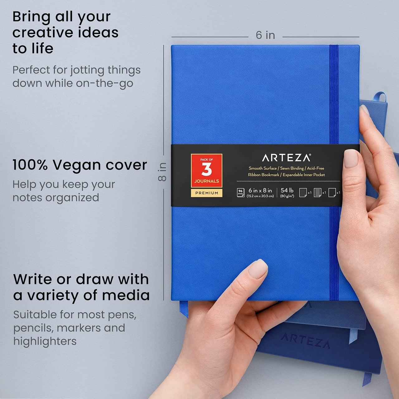 ARTEZA Hardback Notebook 3 - Pack - liquidation.store