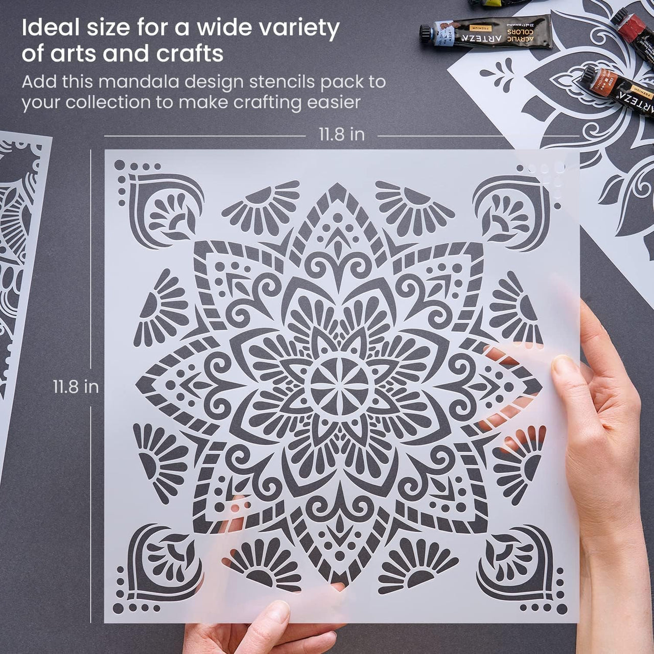 Arteza Mandala Stencils for Painting - 12 Designs - liquidation.store