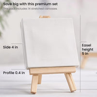 Thumbnail for ARTEZA Mini Canvases with Easels 10.16x10.16 cm (Pack of 14) - liquidation.store