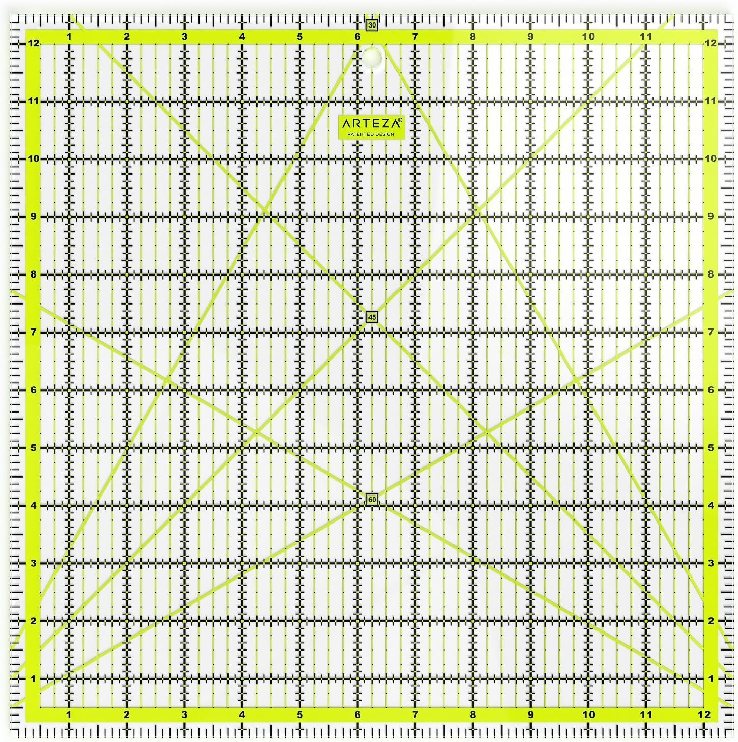 Arteza Quilting Ruler for Easy Precision Cutting, 12.5