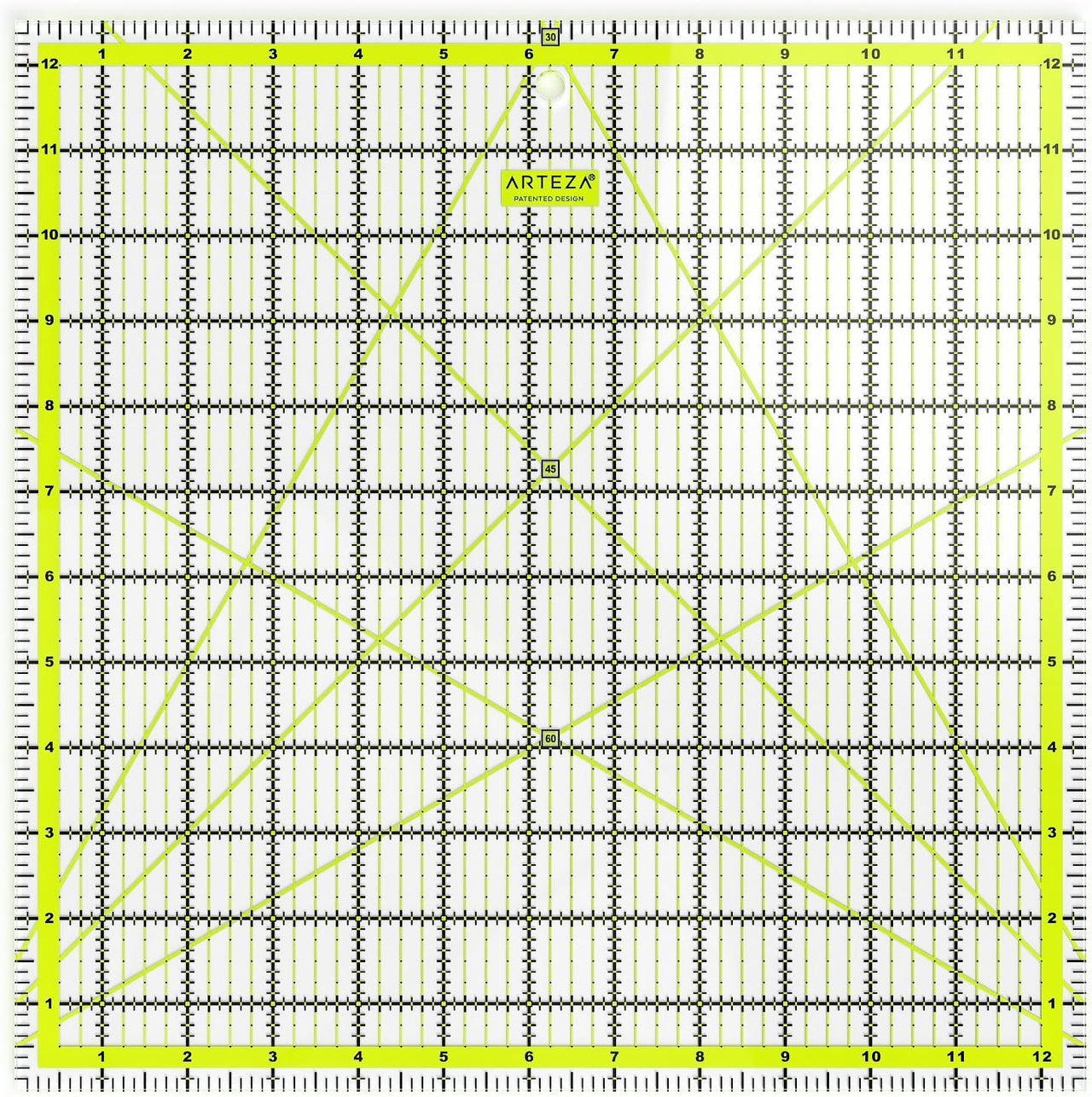 Arteza Quilting Ruler for Easy Precision Cutting, 12.5" Wide x 12.5" - liquidation.store