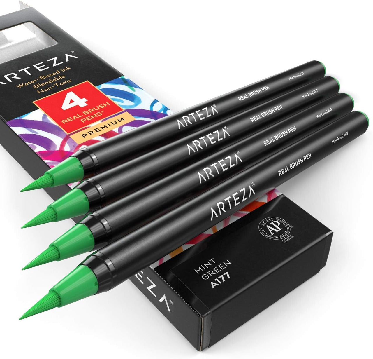 ARTEZA Real Brush Watercolour Pens - Mint Green - liquidation.store