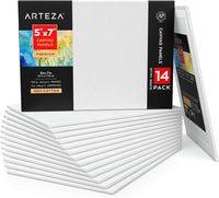 Thumbnail for Arteza Stretched Canvas for Painting 12.7x17.8cm (5x7in), Pack of 14 - liquidation.store