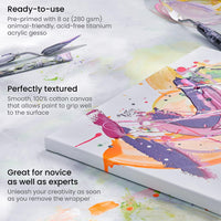 Thumbnail for ARTEZA Stretched Canvas, Pack of 4, 100% Cotton and Primed - liquidation.store