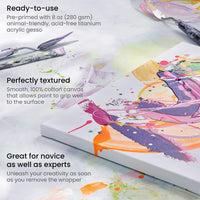 Thumbnail for Arteza Stretched Square Canvas - 6 Pack 20cm x 20cm (7.9 x 7.9inch) - liquidation.store