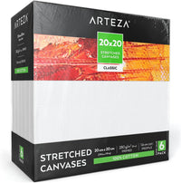 Thumbnail for Arteza Stretched Square Canvas - 6 Pack 20cm x 20cm (7.9 x 7.9inch) - liquidation.store