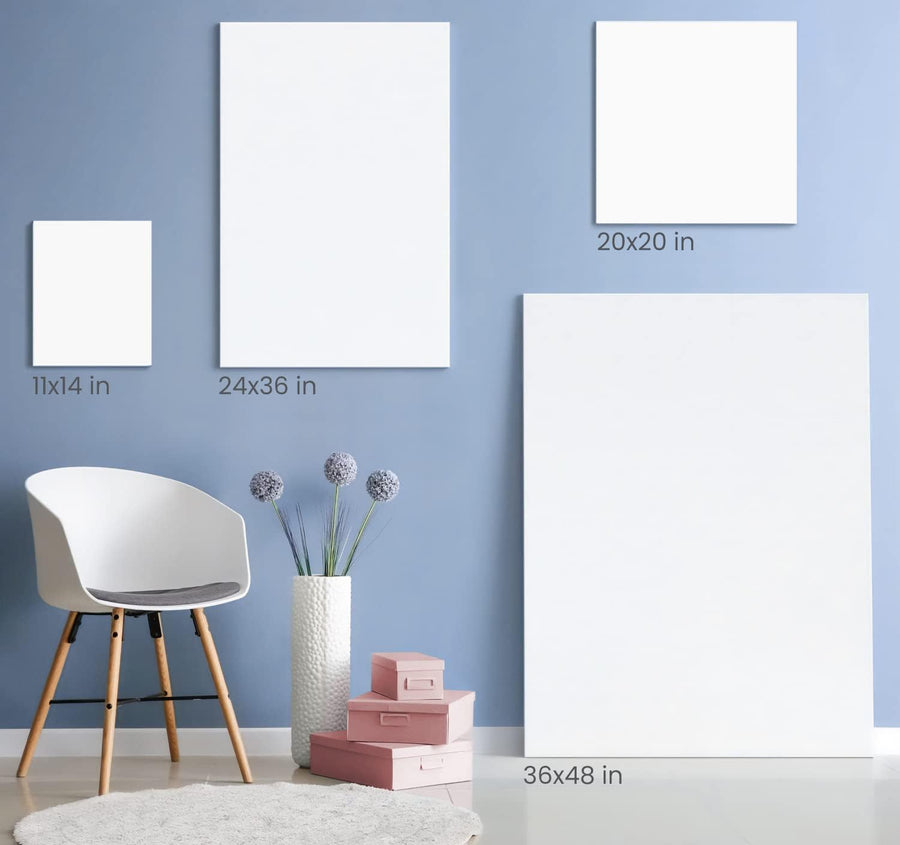 Arteza Stretched White Blank Canvas - 60x91cm (24x36") - 2 Pack - liquidation.store