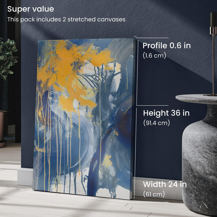 Arteza Stretched White Blank Canvas - 60x91cm (24x36") - 2 Pack - liquidation.store