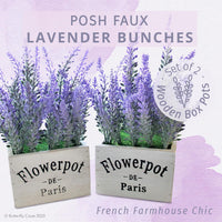 Thumbnail for Artificial Lavender Plants in Rustic Wooden Planters - Set of 2 - liquidation.store