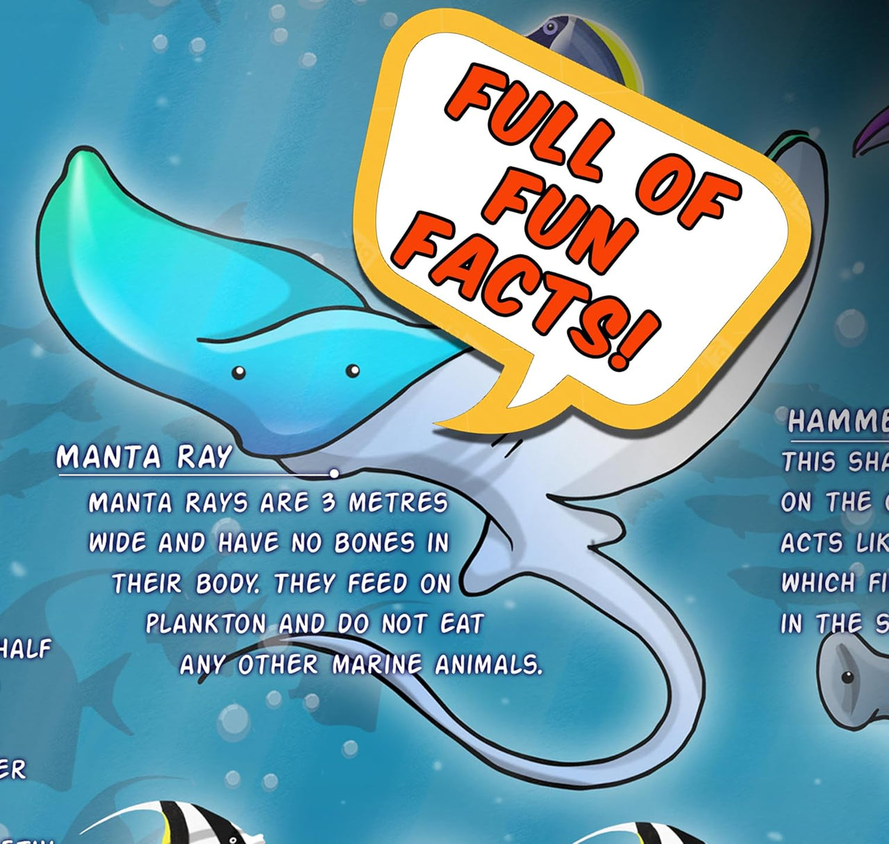 Atlas & Green Glow in the Dark Ocean Scratch Poster for Kids - liquidation.store