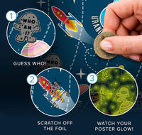 Thumbnail for Atlas & Green Glow in the Dark Space Kids Scratch off Poster - liquidation.store