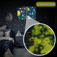 Thumbnail for Atlas & Green Glow in the Dark Space Kids Scratch off Poster - liquidation.store