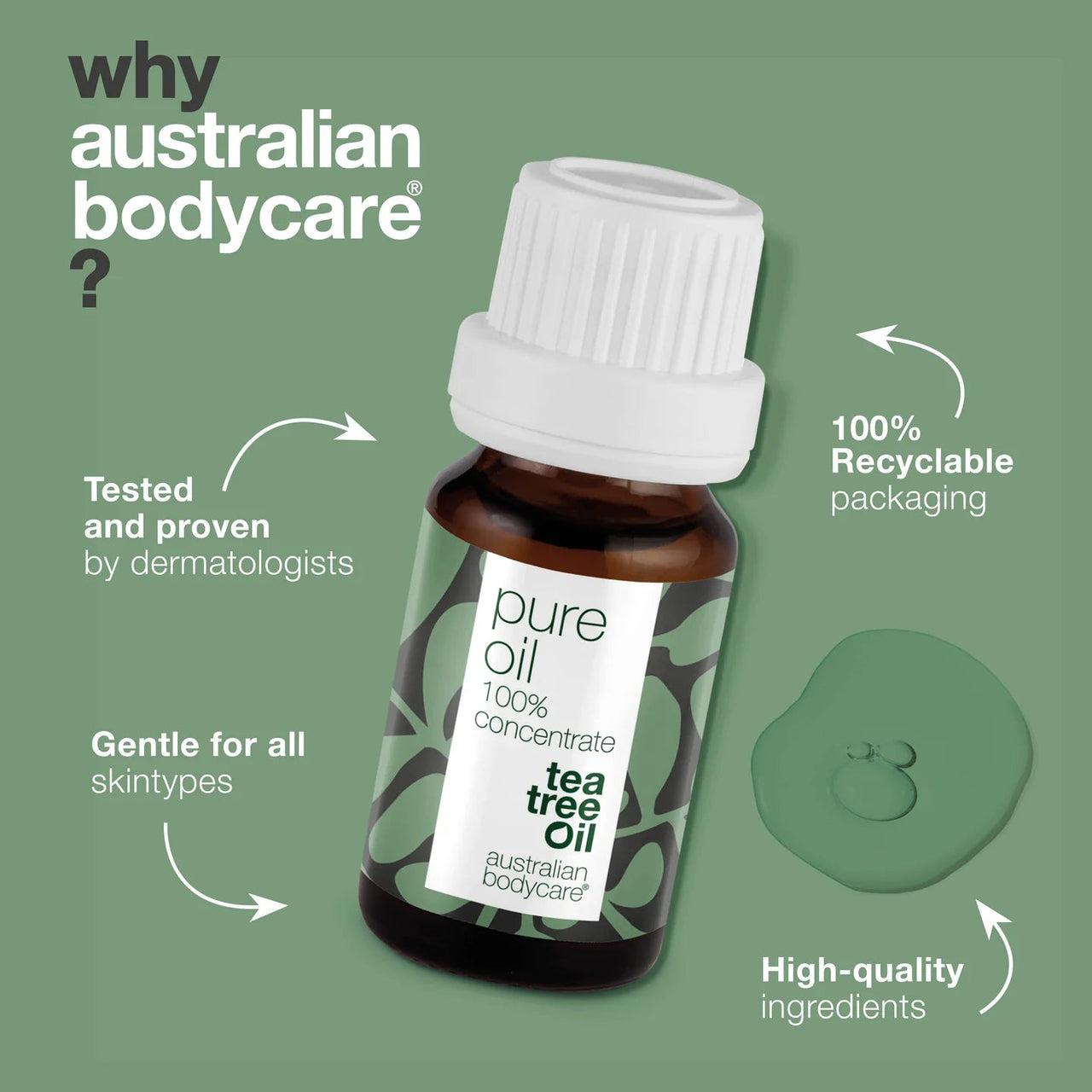 Australian Bodycare Pure Tea Tree Oil - 100% Concentrated & Natural (10ml) - liquidation.store