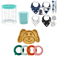 Thumbnail for Baby Boy Mealtime Essentials Bundle – Suction Plate, Bib Set & Training Cup for Toddlers - liquidation.store