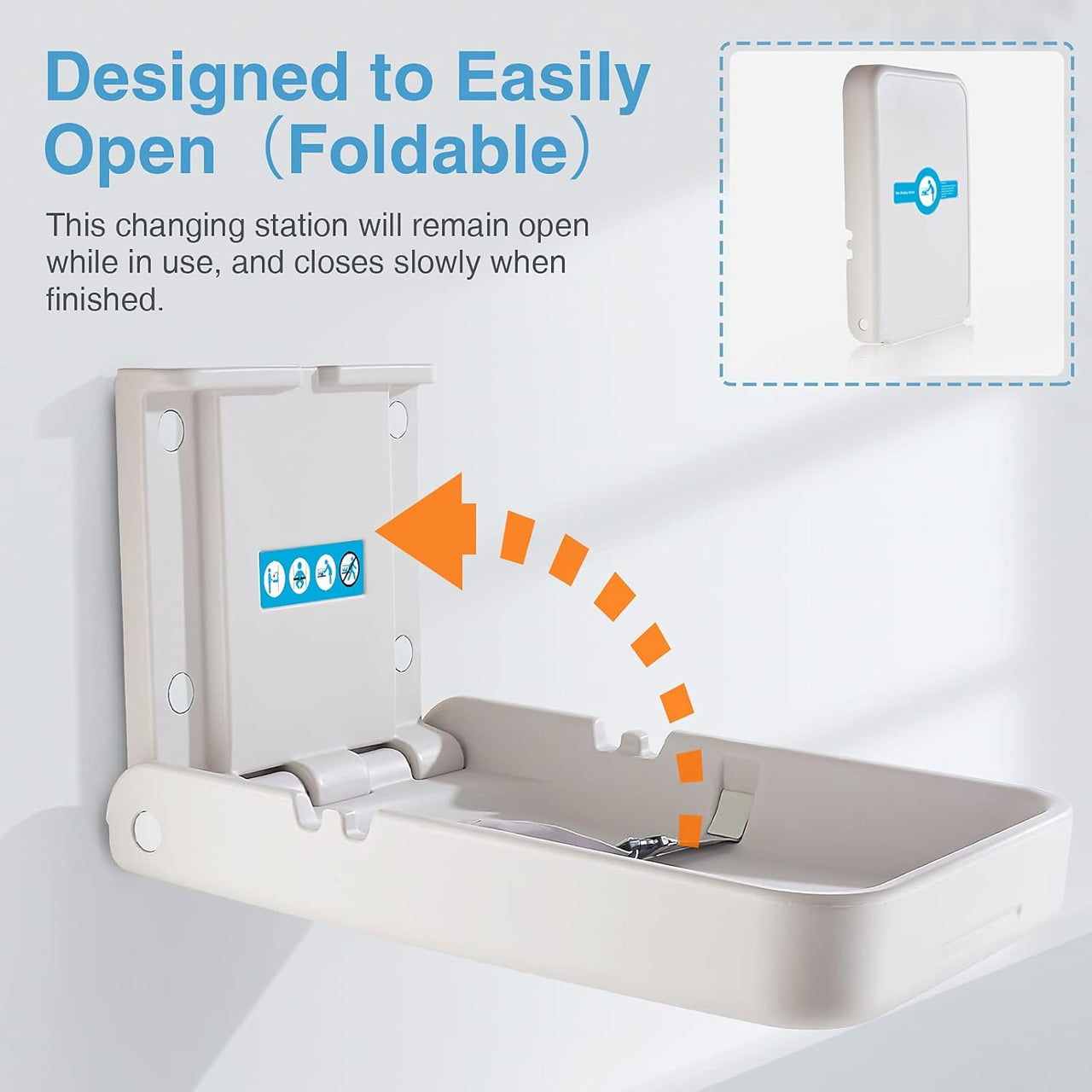 Baby Changing Station - Vertical Wall Mounted Changing Table - Commercial or Domestic - liquidation.store