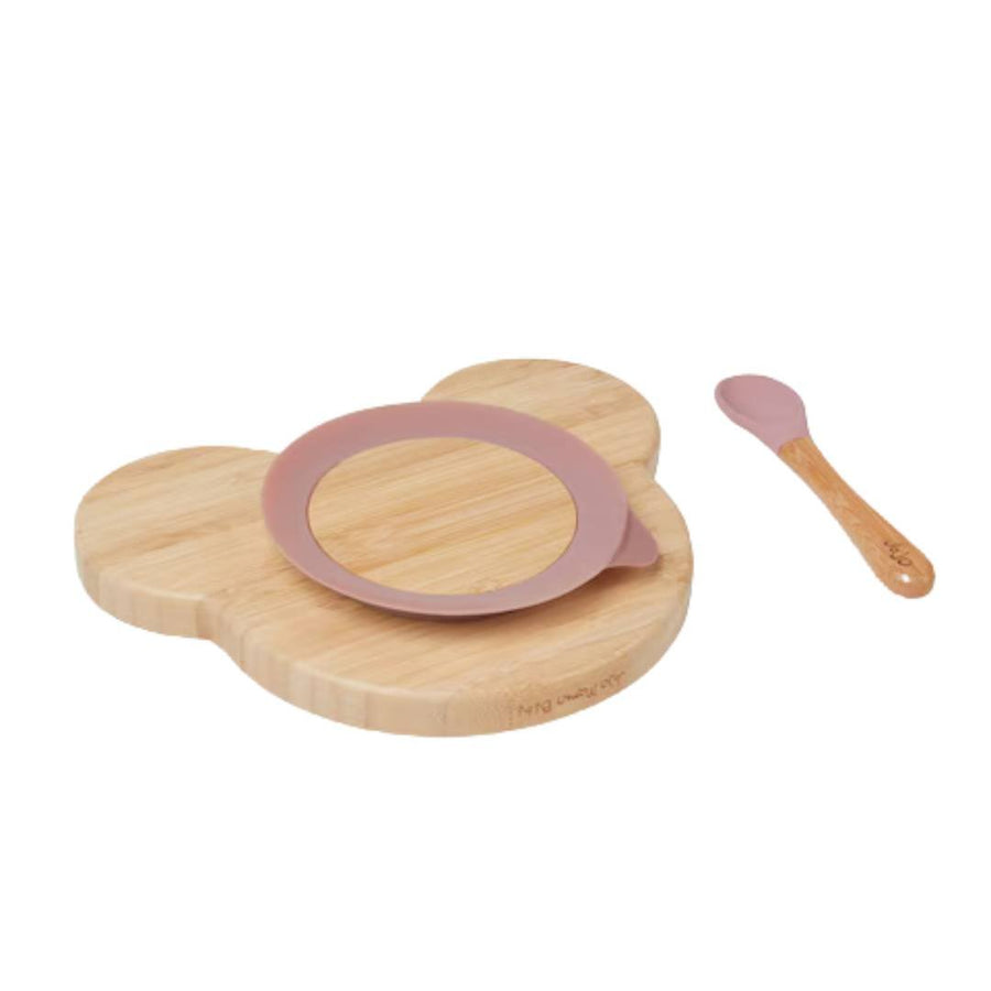 Baby & Toddler Bamboo Mouse Suction Plate & Spoon Set - liquidation.store