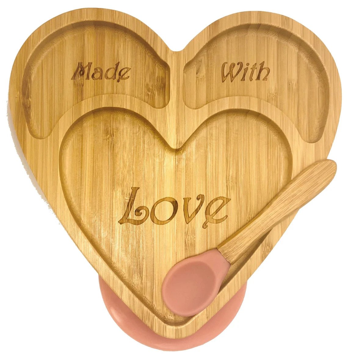 Baby & Toddler Heart Shaped Bamboo Suction Plate - liquidation.store