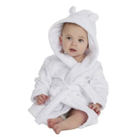 Thumbnail for Babytown Super Soft Hooded Dressing Gown - White (Various Sizes) - liquidation.store