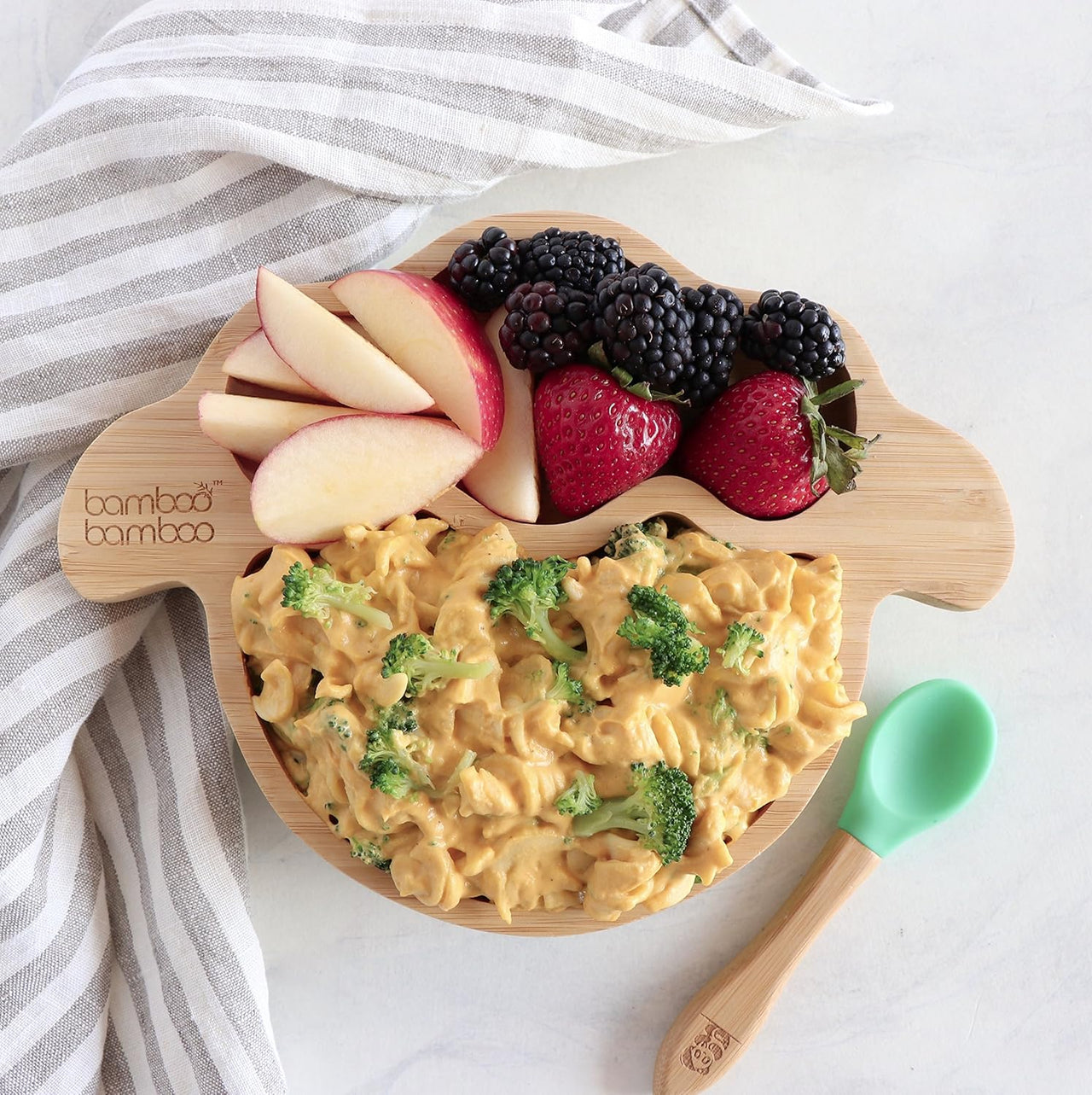 bamboo bamboo Baby and Toddler Suction Plate Lamb - Blue - liquidation.store