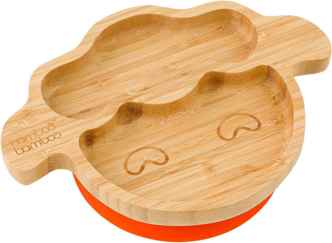 bamboo bamboo Baby and Toddler Suction Plate Lamb Orange - liquidation.store