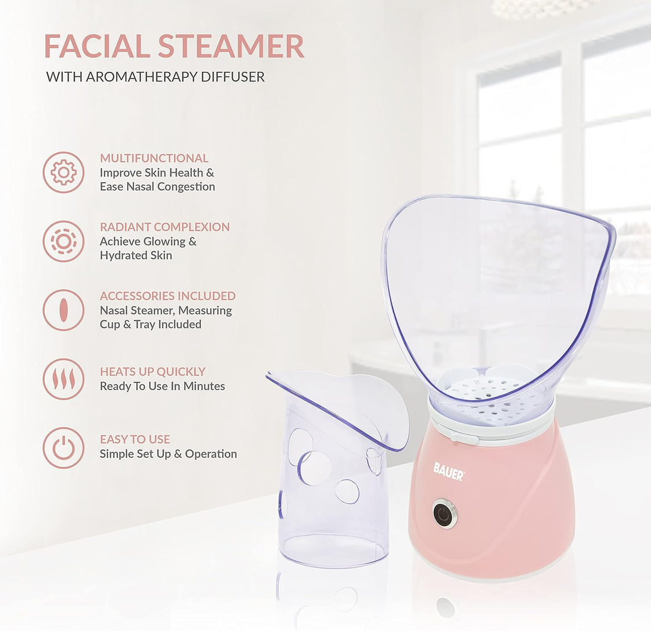 Bauer Professional Aqua Care Facial Steamer 38689 - liquidation.store