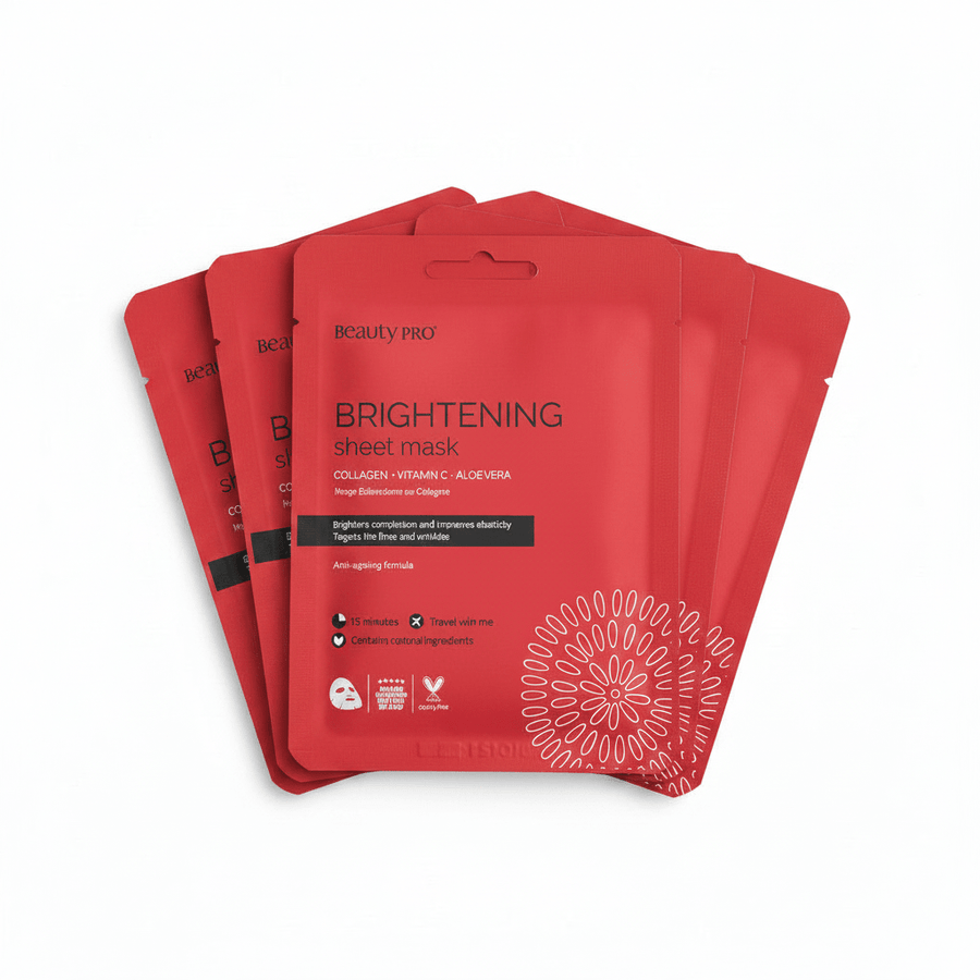 Beauty Pro Collagen Vitamin C Aloe Vera Brightening Sheet Mask - liquidation.store
