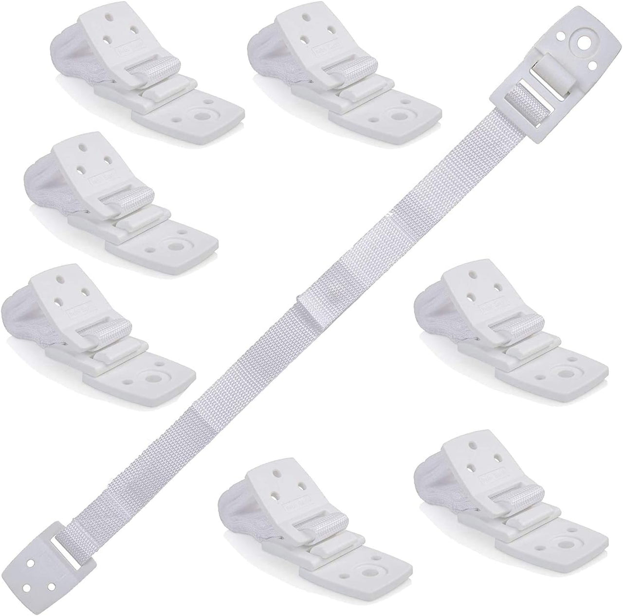 Bebe Earth Furniture Straps - Anti Tip Strap for Baby Proofing & Child Safety - 8 Pack - White - liquidation.store